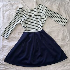 Navy blue dress with sleeves